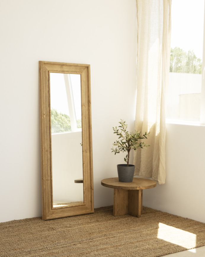 Miroir rectangulaire en bois massif ton en chêne foncé de différentes tailles