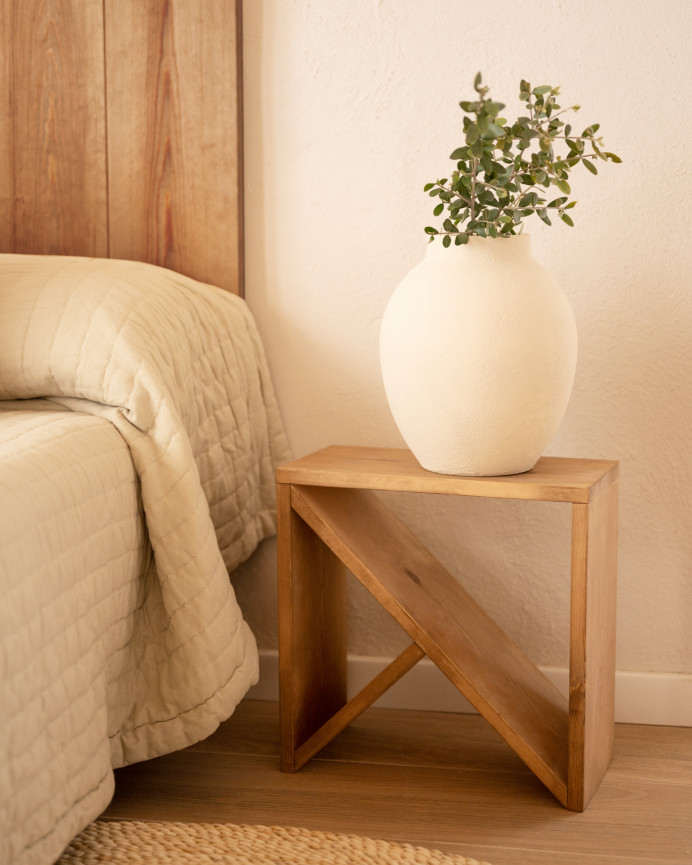 Pack 2 tables en bois massif ton chêne foncé en différentes tailles