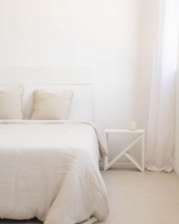 Pack 2 tables en bois massif blanc en différentes tailles