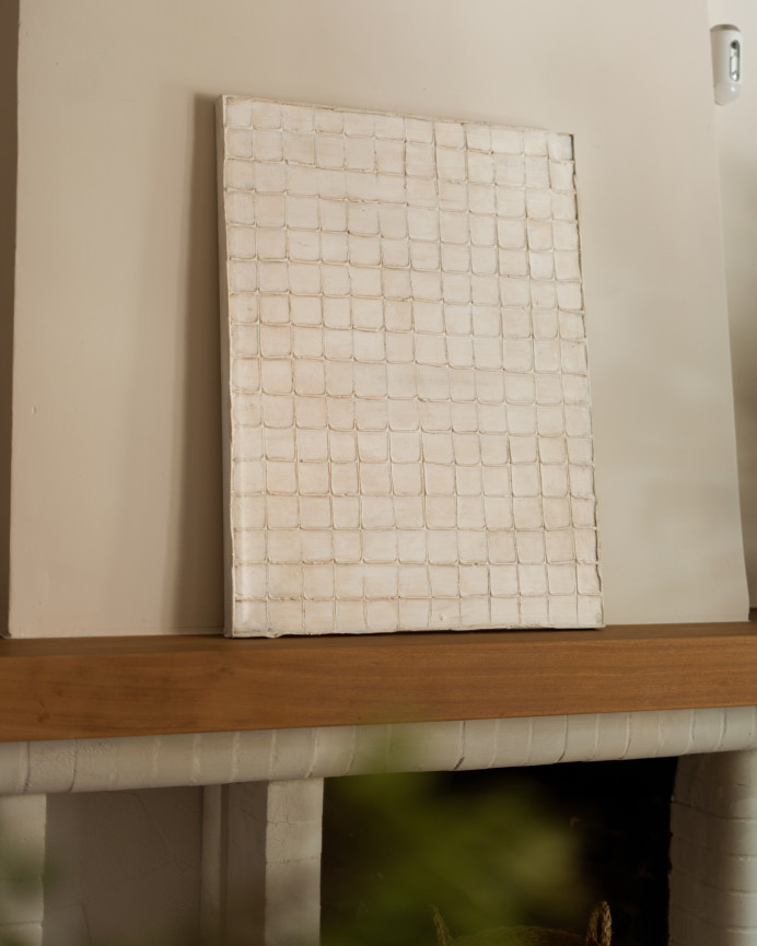 Tableau beige décoratif sur toile de coton avec cadre en bois peint à la main à la peinture à l'huile en différentes tailles