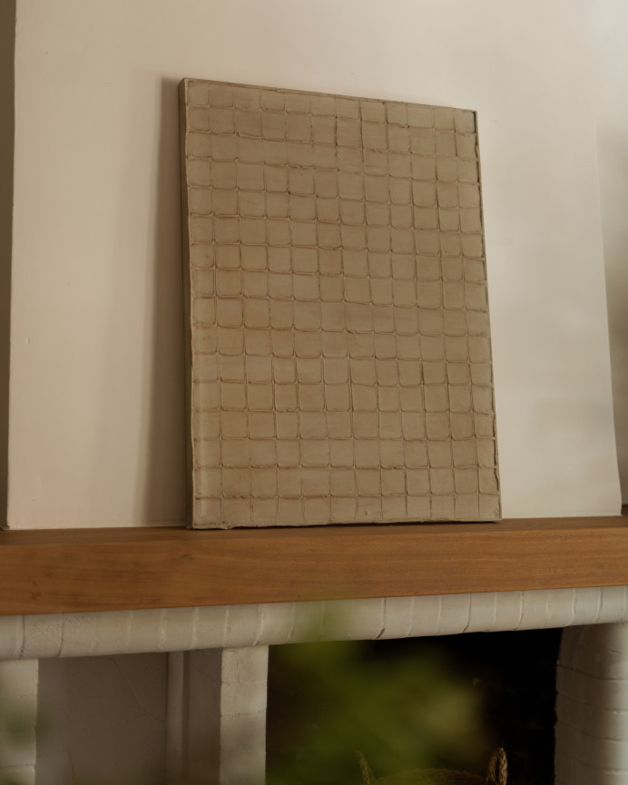 Tableau marron décoratif sur coton avec cadre en bois peint à la main à la peinture à l'huile en différentes tailles