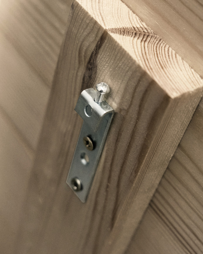 Tête de lit en bois massif imprimée d'un motif floral une ligne en ton chêne foncé en différentes tailles