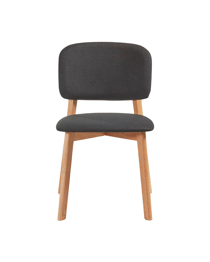 Chaise en bois massif avec assise rembourrée ton naturel de 79 cm