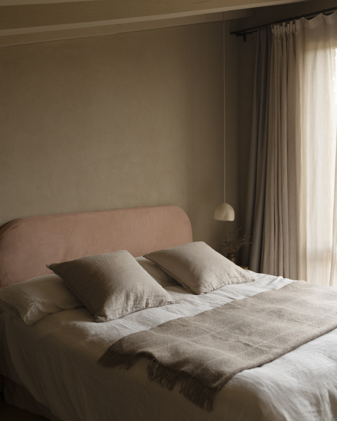 Housse pour tête de lit en velours côtelé corail en différentes tailles