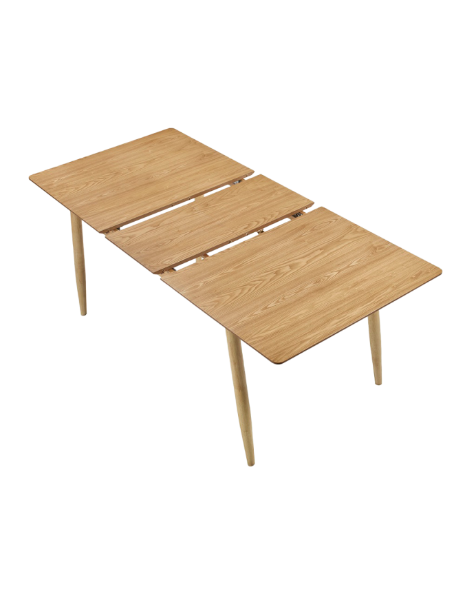 Table de salle à manger à rallonge en bois naturel 150-190cm