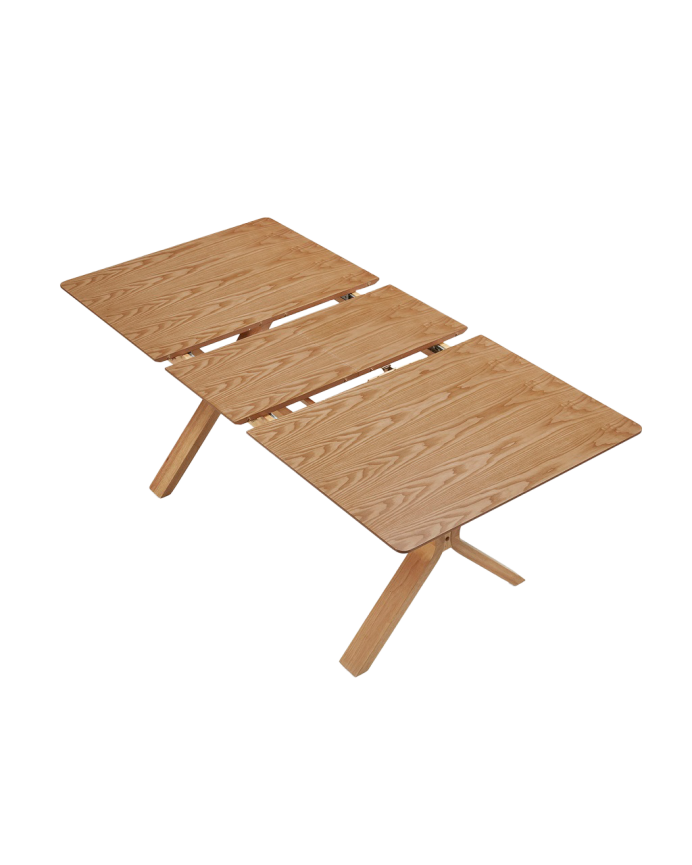 Table de salle à manger à rallonge en bois naturel en différentes tailles