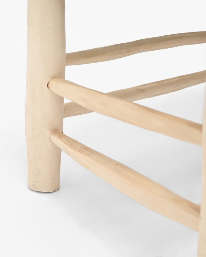 Banc palmier tressé et structure en bois massif 110x85cm