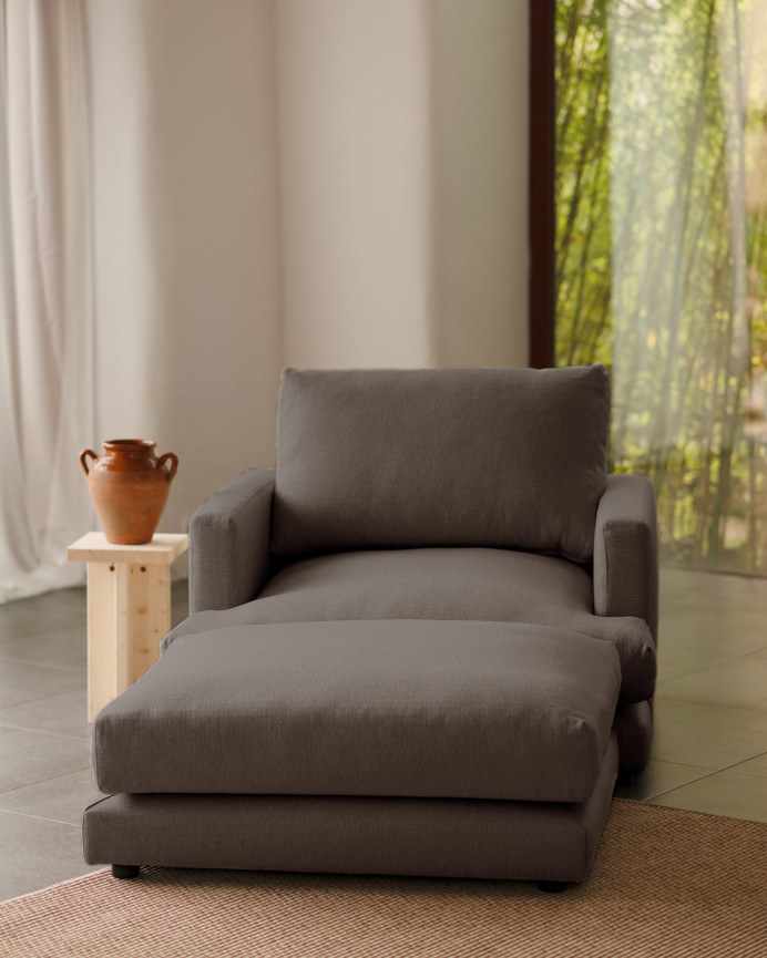 Pouf gris foncé de 97x78cm