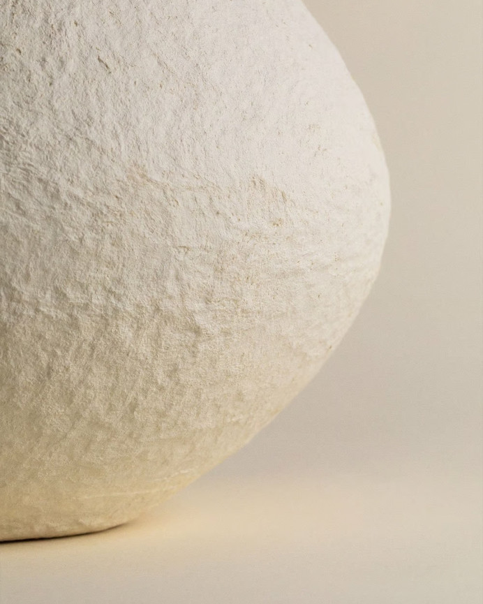 Vase en papier mâché blanc de 40cm