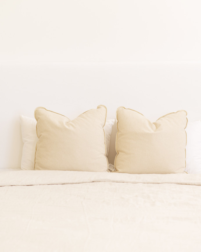 Tête de lit rembourrée en coton blanc en différentes tailles