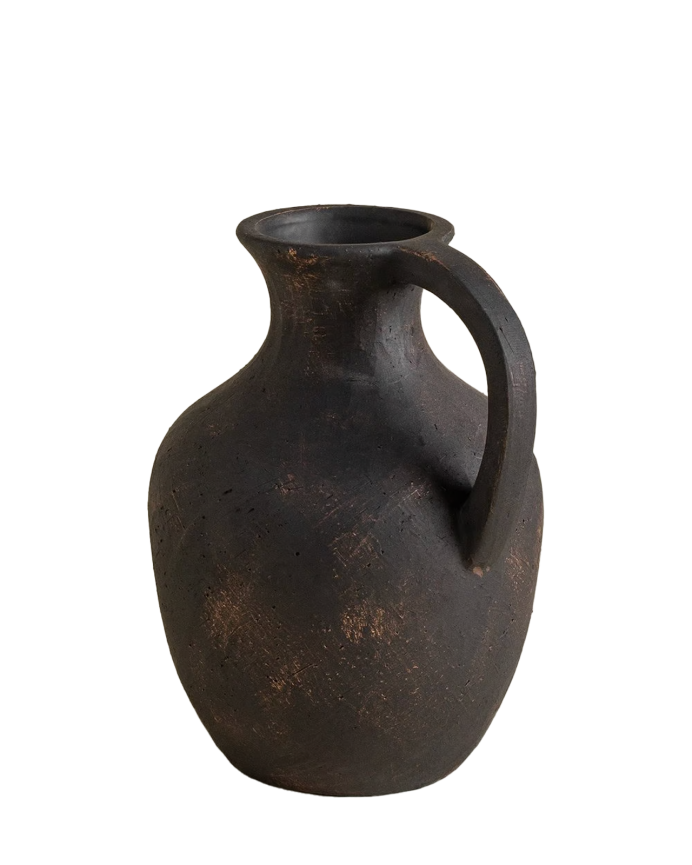 Vase en céramique noir de 25x21cm