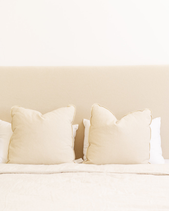Tête de lit rembourrée en coton beige en différentes tailles