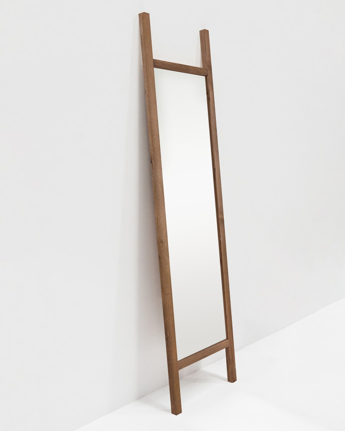 Miroir effet bois massif chêne foncé 45x180cm