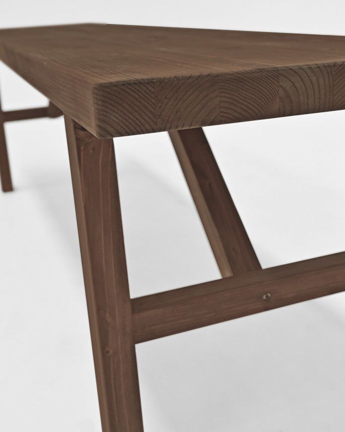 Banc en bois massif ton noyer en différentes tailles