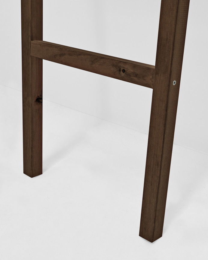 Échelle en bois massif couleur noyer de 118x41cm