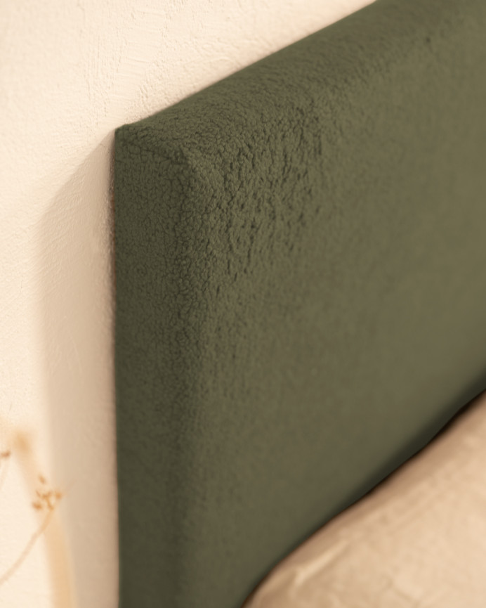 Tête de lit rembourrée en coton vert en différentes tailles
