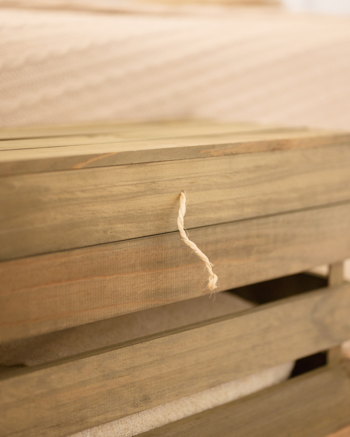 Coffre en bois massif vert 39x33x30,5cm
