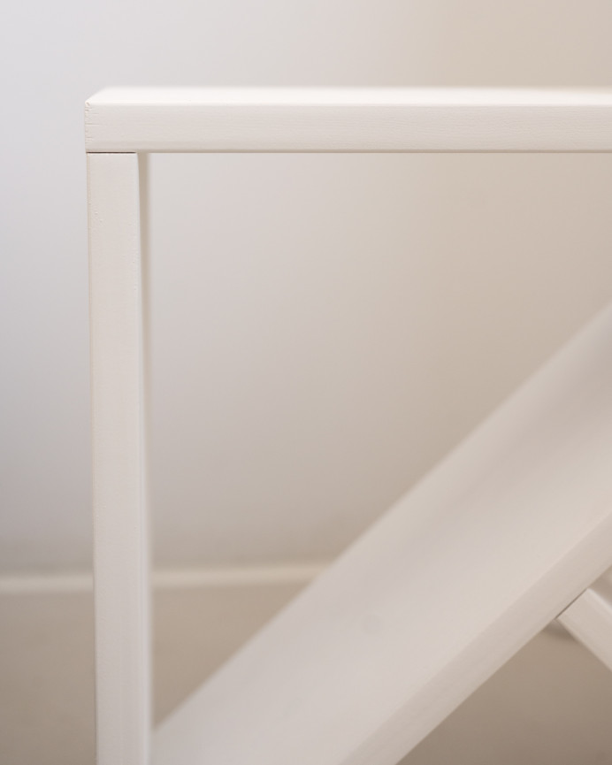 Pack 2 tables en bois massif blanc en différentes tailles