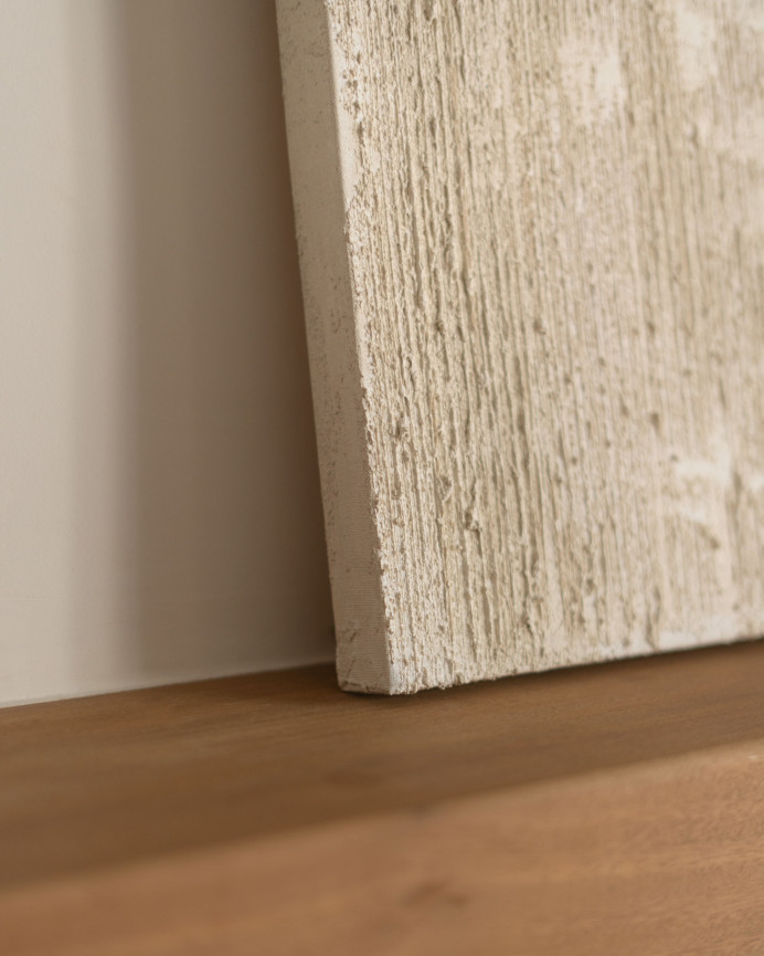 Tableau beige-marron décoratif sur coton avec cadre en bois peint à la main à la peinture à l'huile en différentes tailles