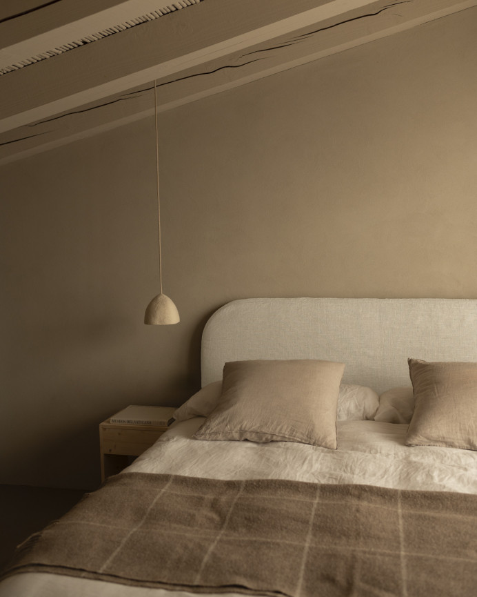 Tête de lit déhoussable en lin blanc en différentes tailles 