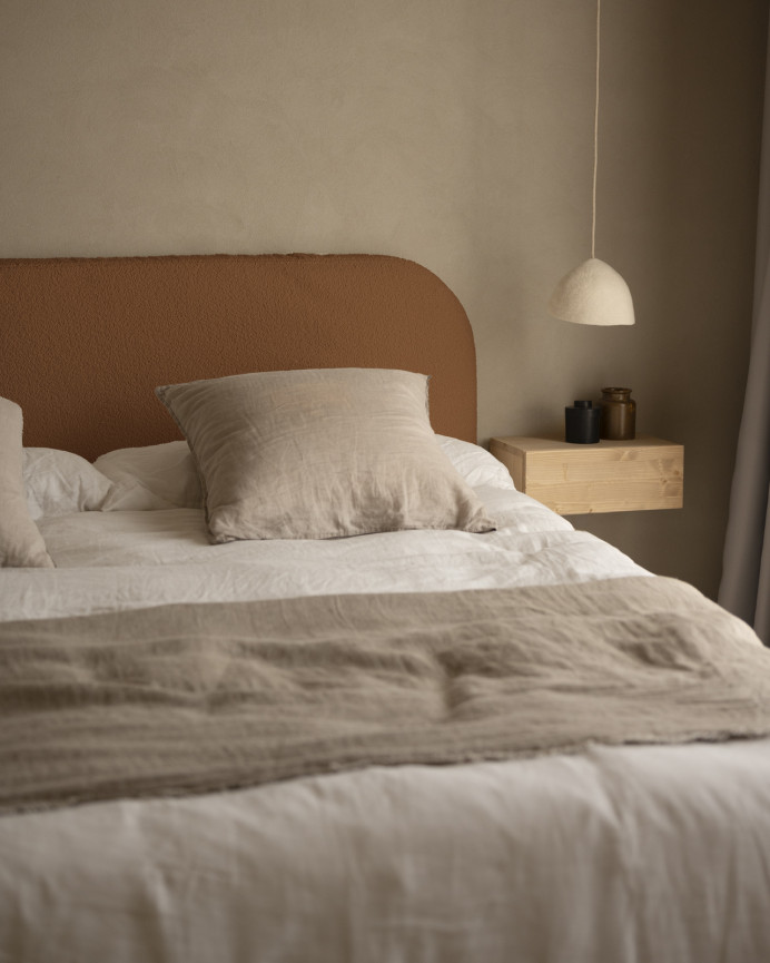Tête de lit déhoussable en bouclé cuivre en différentes tailles