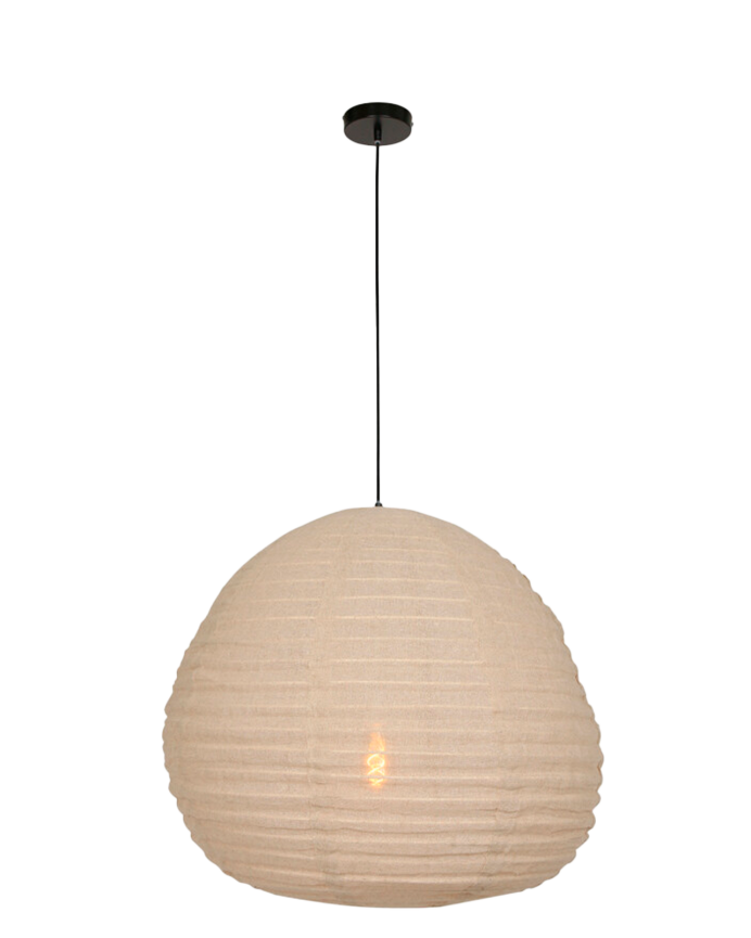 Lampadaire en tissu beige Ø70cm 