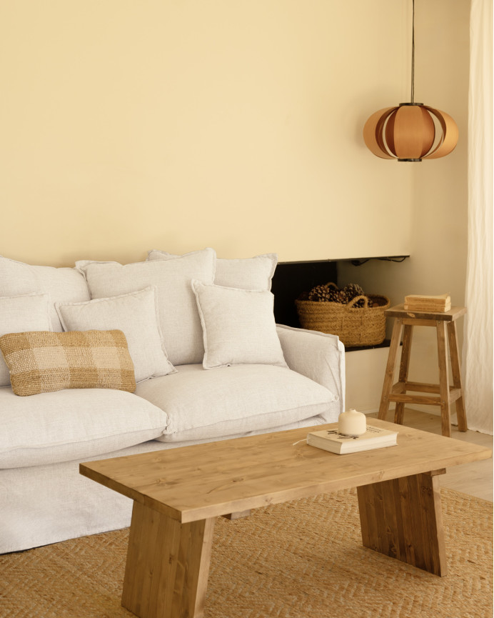 Housse de canapé en coton et lin couleur blanche en différentes tailles