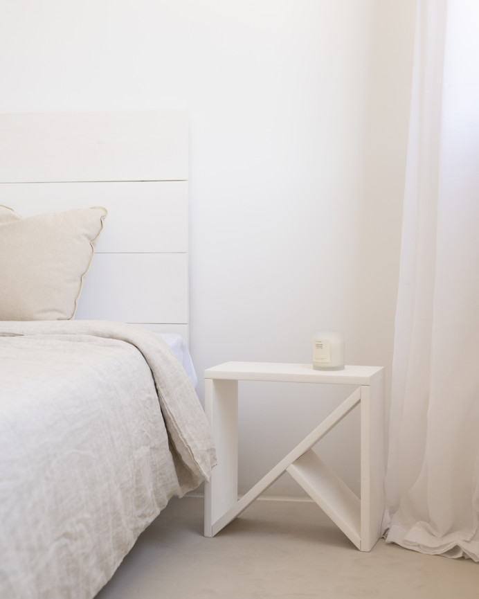 Pack 2 tables en bois massif blanc en différentes tailles