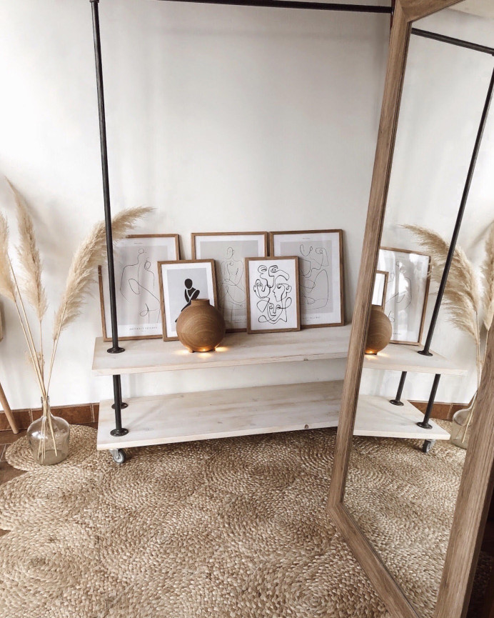 Miroir effet bois de chêne foncé en différentes tailles