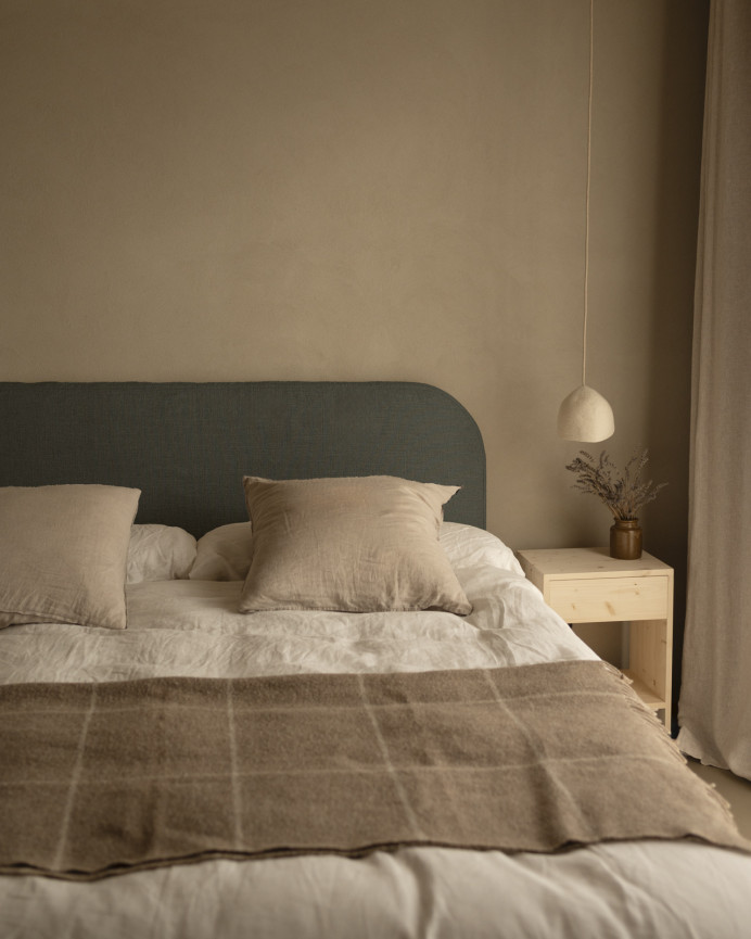 Housse de tête de lit en lin bleu en différentes tailles