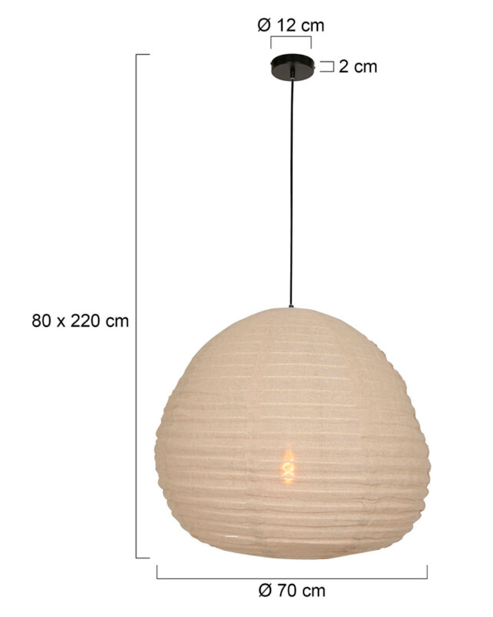 Lampadaire en tissu beige Ø70cm 