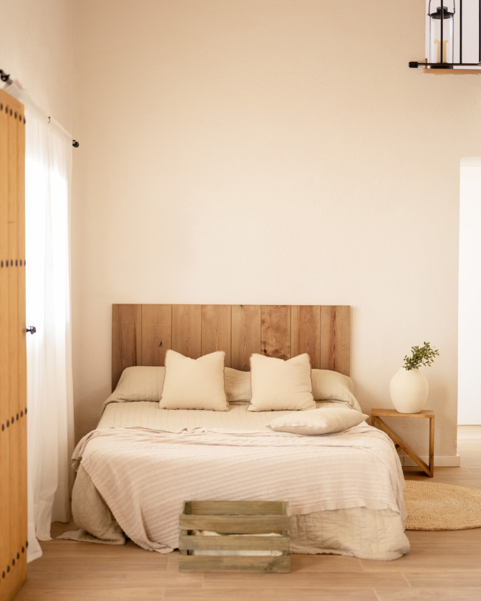 Pack 2 tables en bois massif ton chêne foncé en différentes tailles