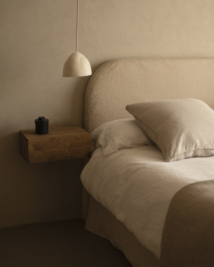 Tête de lit déhoussable en bouclé beige en différentes tailles