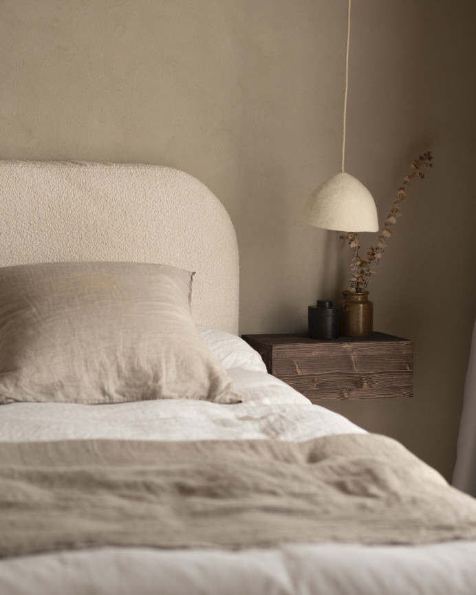 Tête de lit déhoussable en bouclé blanc en différentes tailles