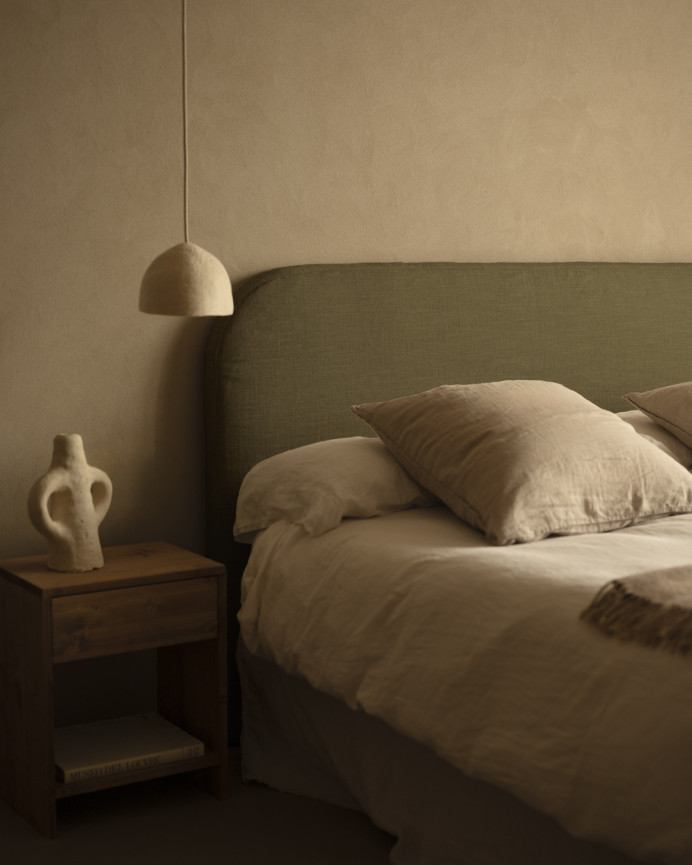 Housse de tête de lit en lin vert en différentes tailles