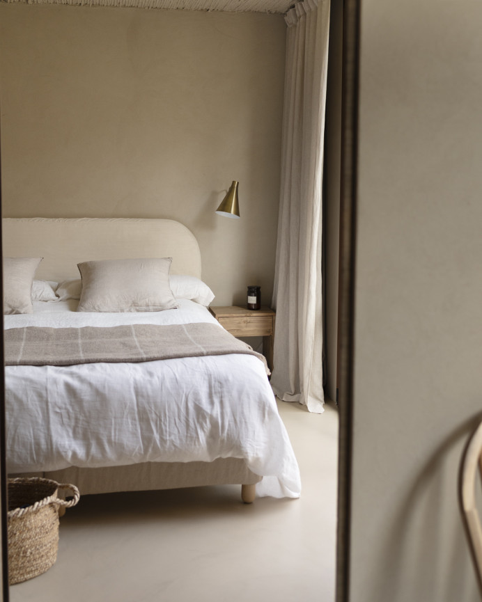 Housse pour tête de lit en velours côtelé beige en différentes tailles