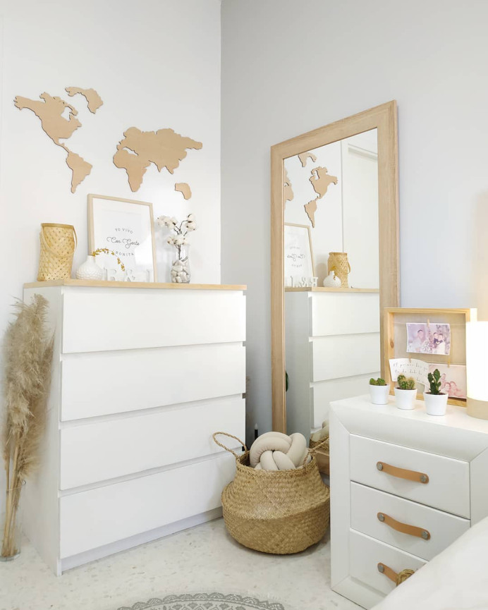 Miroir effet bois beige en différentes tailles