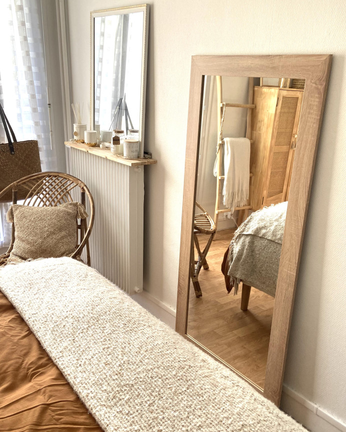 Miroir effet bois de chêne foncé en différentes tailles
