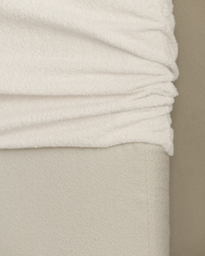 Tête de lit déhoussable en bouclé blanc en différentes tailles