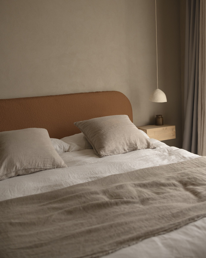 Tête de lit déhoussable en bouclé cuivre en différentes tailles