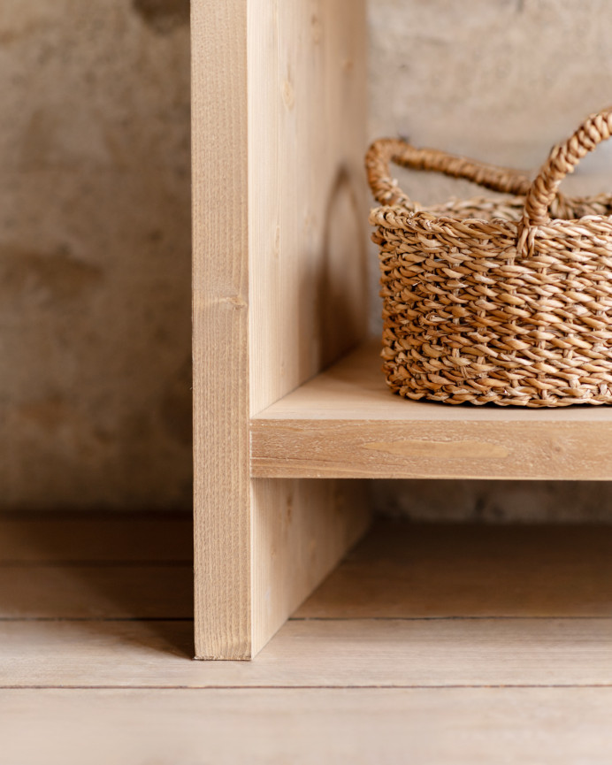 Étagère en bois massif ton chêne moyen de 180x60cm