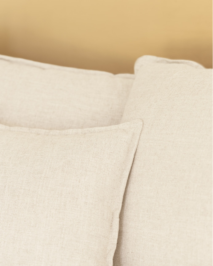 Housse de canapé en coton et lin couleur blanche en différentes tailles
