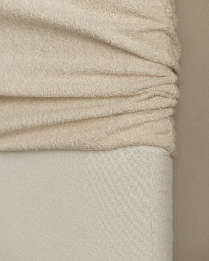 Tête de lit déhoussable en bouclé beige en différentes tailles