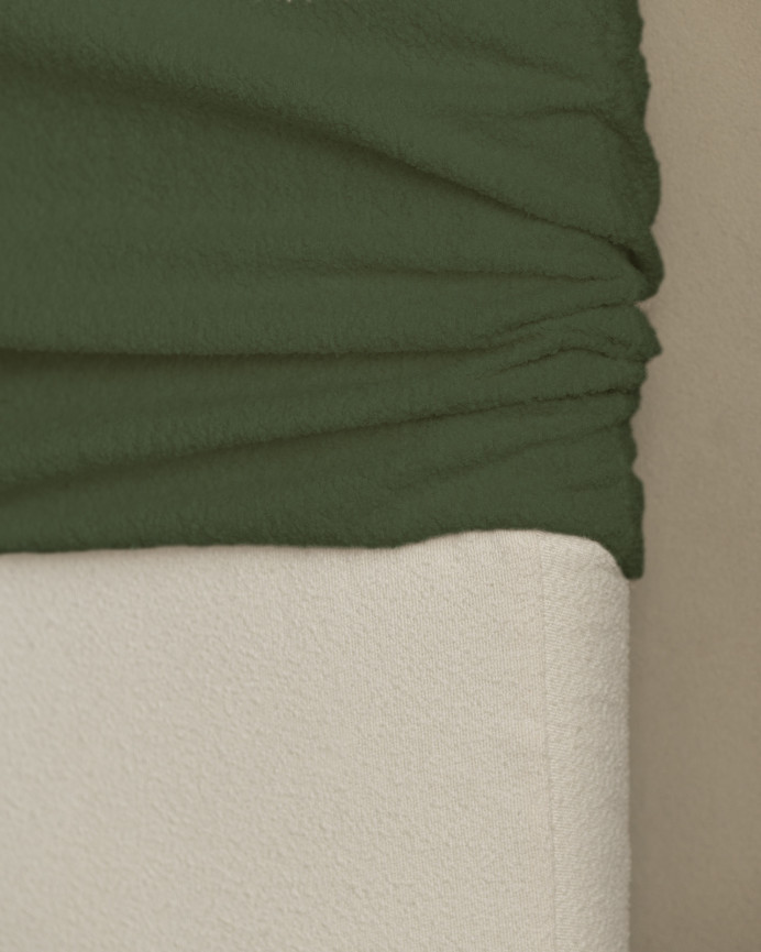 Tête de lit déhoussable en bouclé vert en différentes tailles