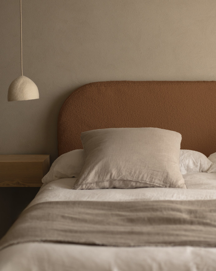Tête de lit déhoussable en bouclé cuivre en différentes tailles