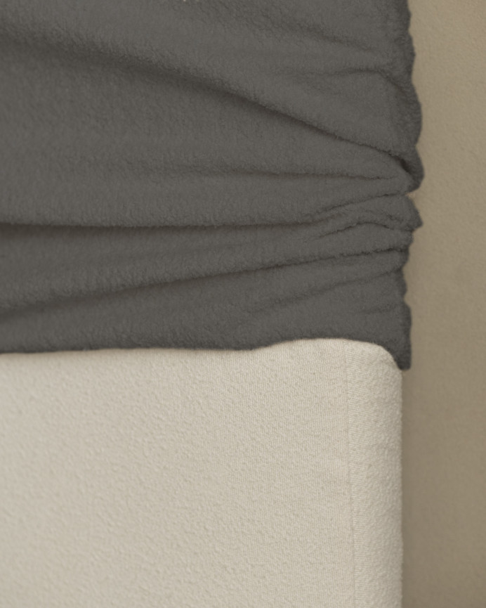 Tête de lit déhoussable en bouclé gris foncé en différentes tailles