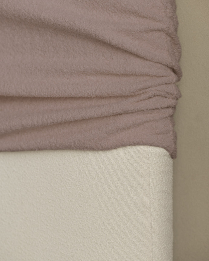 Tête de lit déhoussable en bouclé rose en différentes tailles