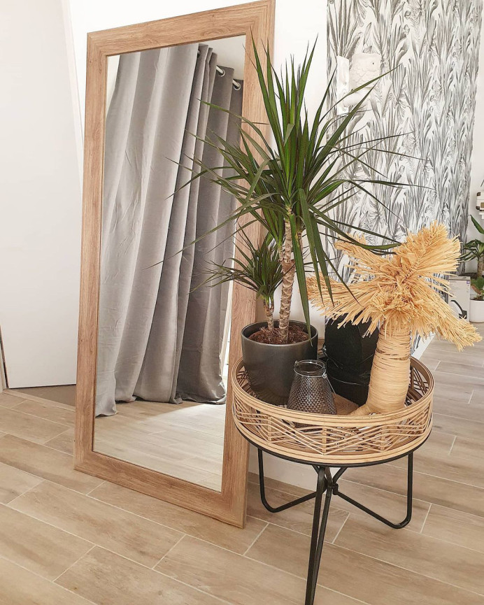 Miroir effet bois de chêne foncé en différentes tailles