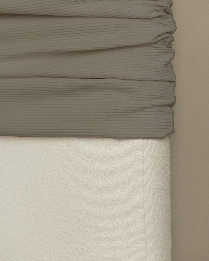 Tête de lit déhoussable en velours côtelé brun taupe en différentes tailles