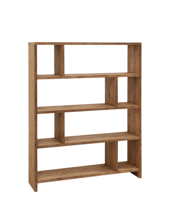 Étagère en bois massif ton chêne foncé de 180x140cm